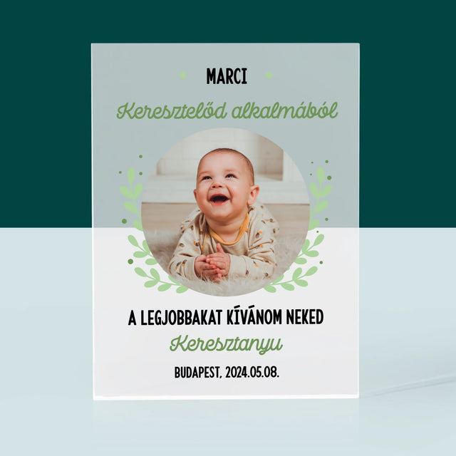 Fotó És Felirat: Keresztelő Alkalmából - Akrilüveg