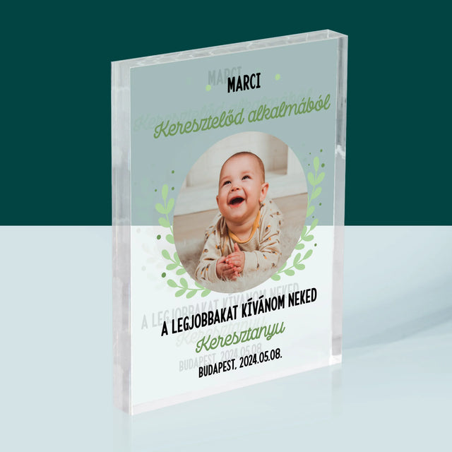 Fotó És Felirat: Keresztelő Alkalmából - Akrilüveg