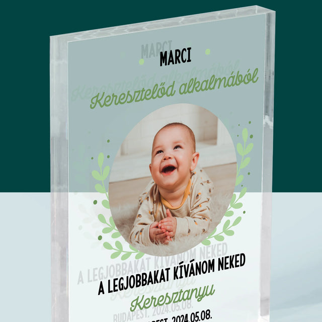 Fotó És Felirat: Keresztelő Alkalmából - Akrilüveg