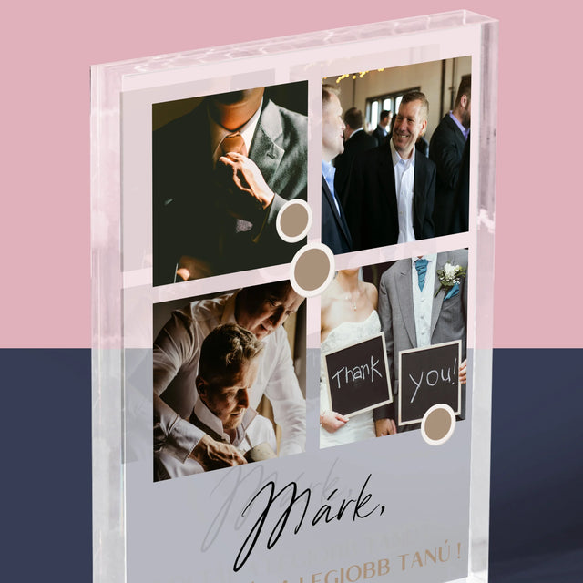 Fotókollázs: Tanúnak Koszönet Kollázs Fotókból - Akrilüveg