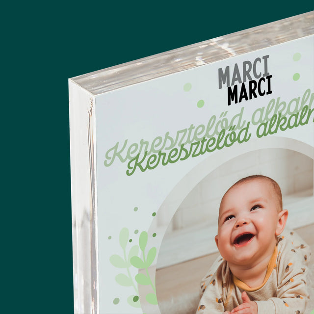 Fotó És Felirat: Keresztelő Alkalmából - Akrilüveg