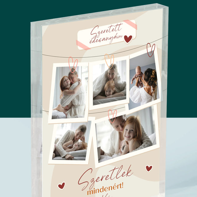 Fotókollázs: Szeretlek Téged Anyu - Akrilüveg