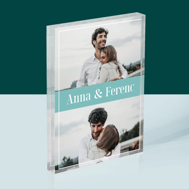 Fotókollázs: Pár, Nevek - Akrilüveg