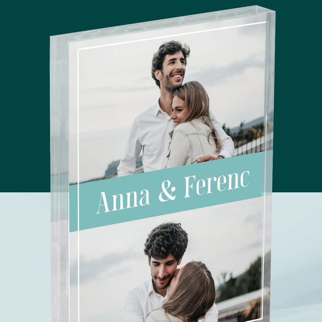 Fotókollázs: Pár, Nevek - Akrilüveg