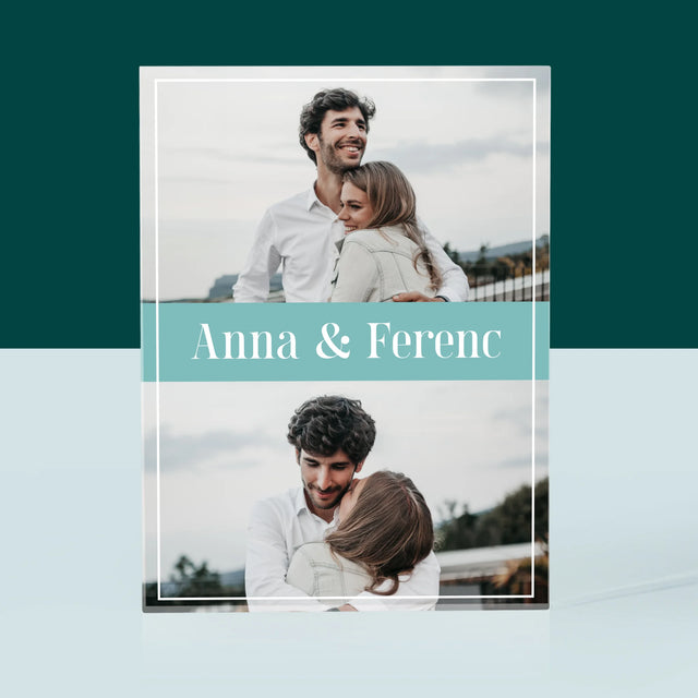 Fotókollázs: Pár, Nevek - Akrilüveg