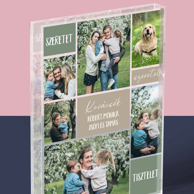 Fotókollázs: Családi Fotókollázs - Akrilüveg