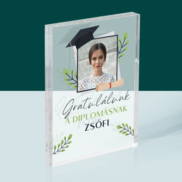 Fotó És Felirat: Gratulálunk A Diplomásnak - Akrilüveg