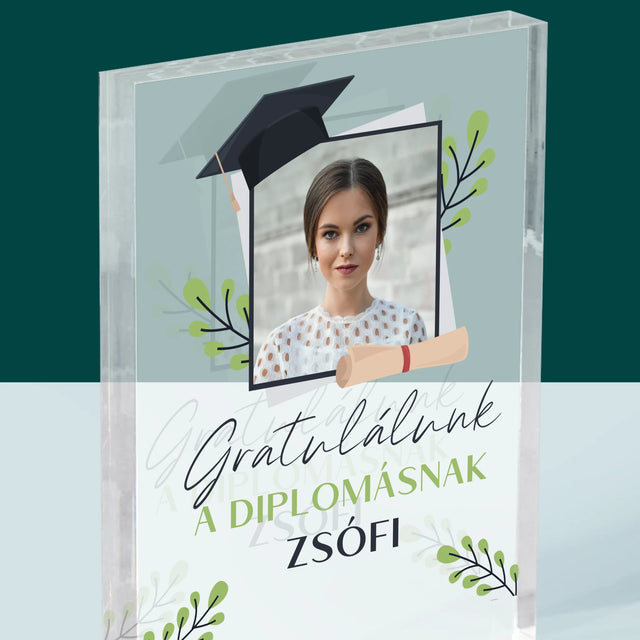 Fotó És Felirat: Gratulálunk A Diplomásnak - Akrilüveg