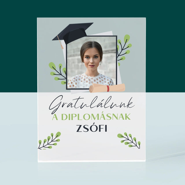 Fotó És Felirat: Gratulálunk A Diplomásnak - Akrilüveg