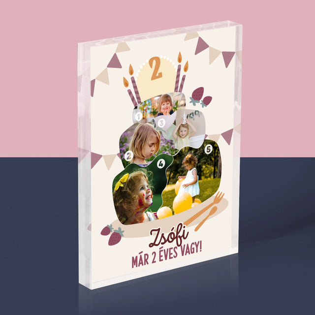 Alakzat Fotókból: Születésnapi Torta - Akrilüveg