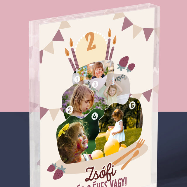 Alakzat Fotókból: Születésnapi Torta - Akrilüveg