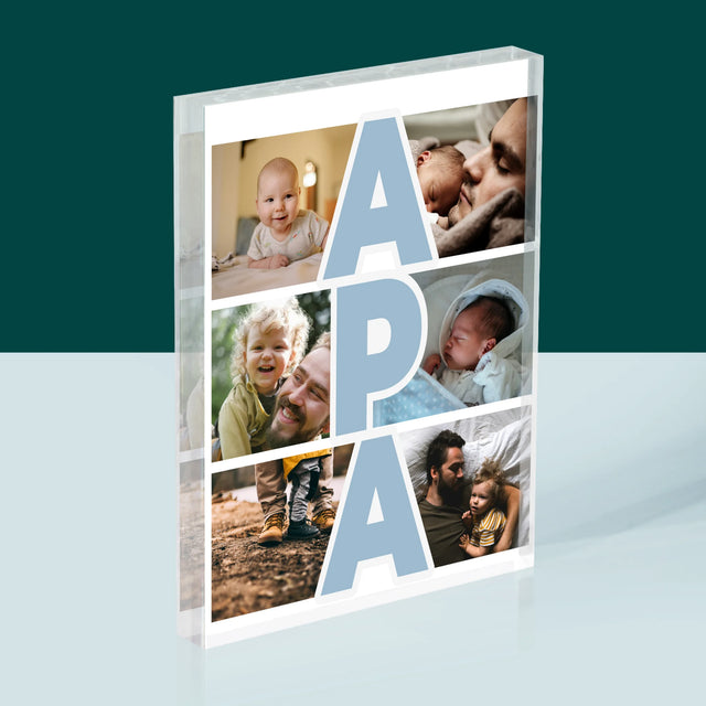 Fotókollázs: Felirat Apa - Akrilüveg