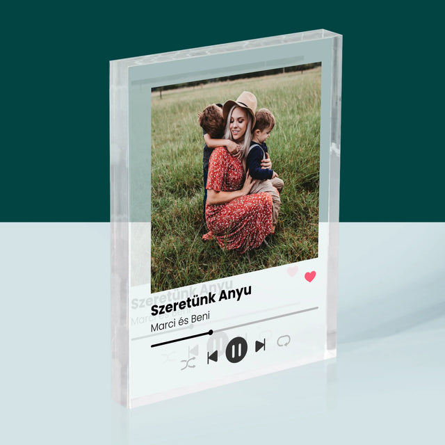 Fotó És Felirat: Szeretünk Anyu - Akrilüveg