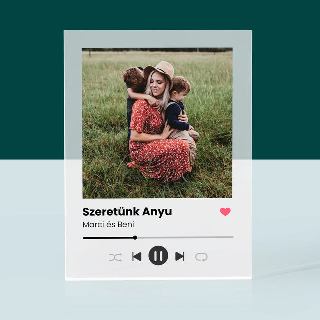 Fotó És Felirat: Szeretünk Anyu - Akrilüveg