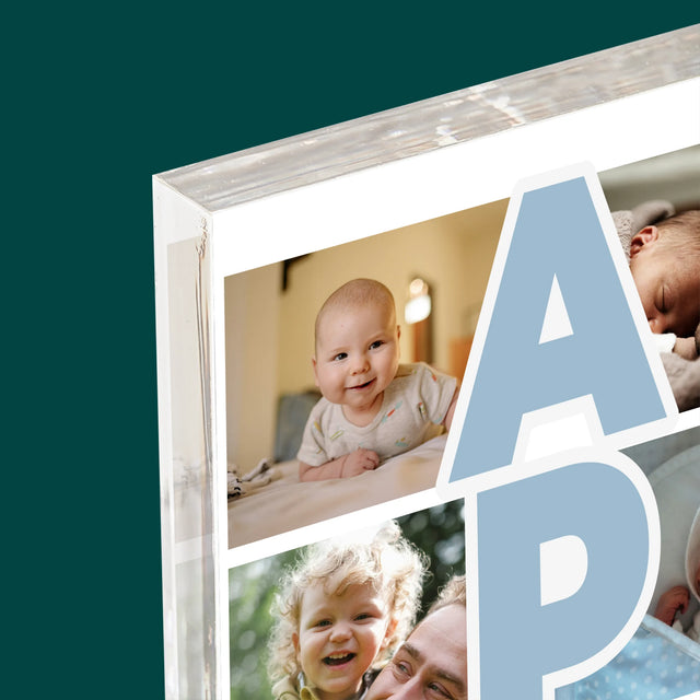 Fotókollázs: Felirat Apa - Akrilüveg