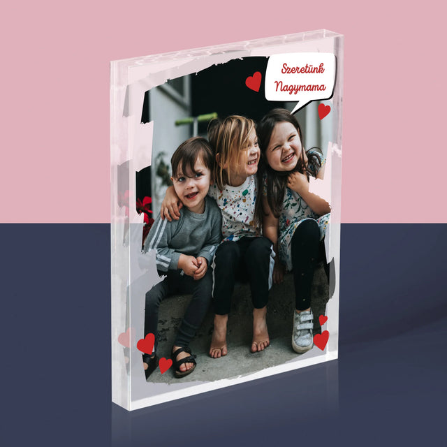 Fotó És Felirat: Szeretett Nagymamának - Akrilüveg