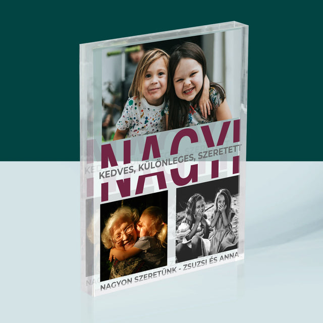 Fotókollázs: Nagymama Jellemzői - Akrilüveg