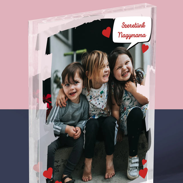 Fotó És Felirat: Szeretett Nagymamának - Akrilüveg