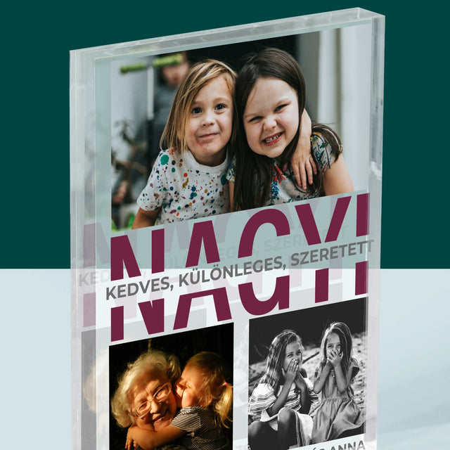 Fotókollázs: Nagymama Jellemzői - Akrilüveg