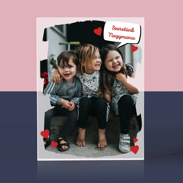 Fotó És Felirat: Szeretett Nagymamának - Akrilüveg