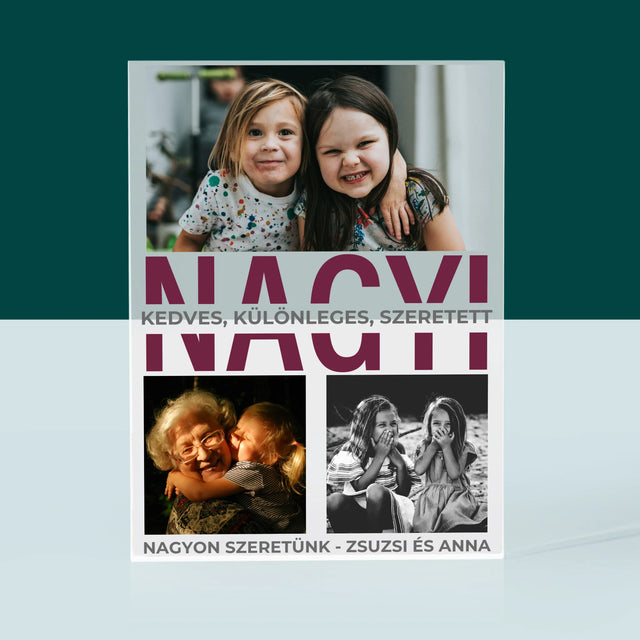 Fotókollázs: Nagymama Jellemzői - Akrilüveg