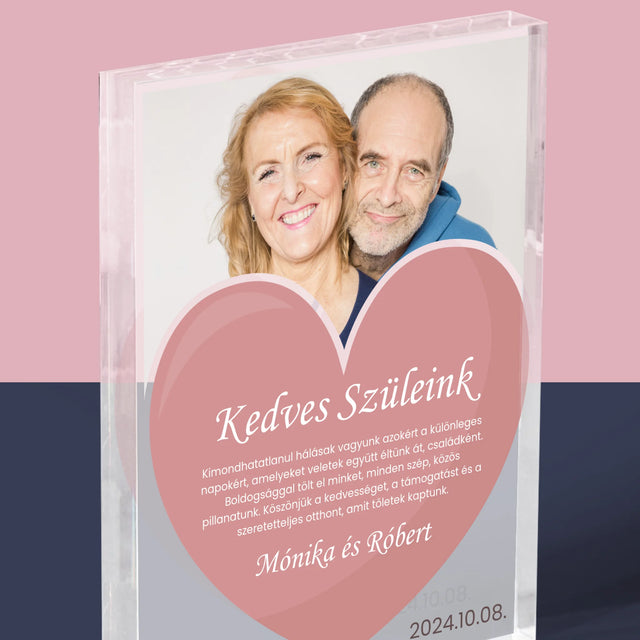 Fotó És Felirat: Szeretett Szüleink - Akrilüveg