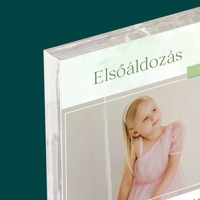 Fotó És Felirat: Elsőáldozási Fénykép Kereszttel - Akrilüveg