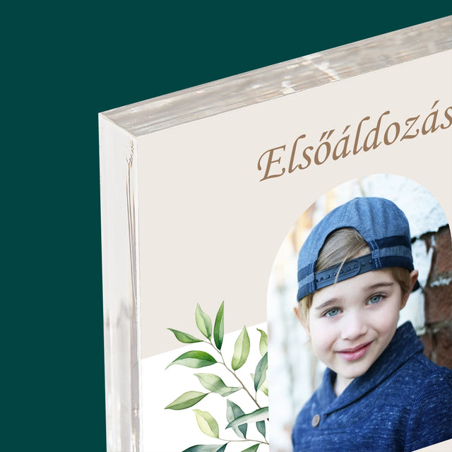 Fotó És Felirat: Elsőáldozás, Ünnepi Köszöntés - Akrilüveg