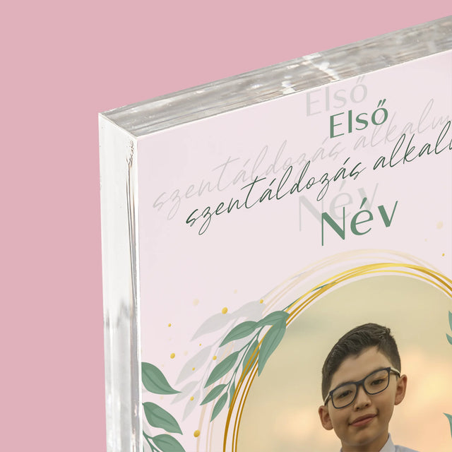 Fotó És Felirat: Első Szentáldozás Alkalmából - Akrilüveg