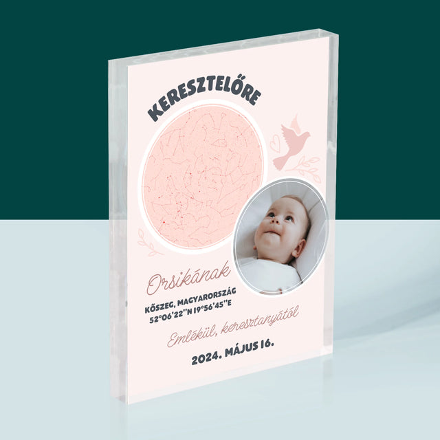 Csillagtérkép: Keresztelőre - Akrilüveg
