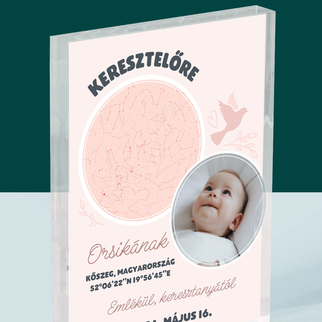 Csillagtérkép: Keresztelőre - Akrilüveg