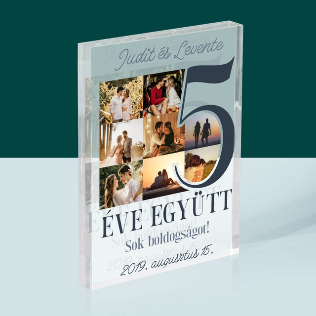 Fotókollázs: 5 Éve Együtt - Akrilüveg