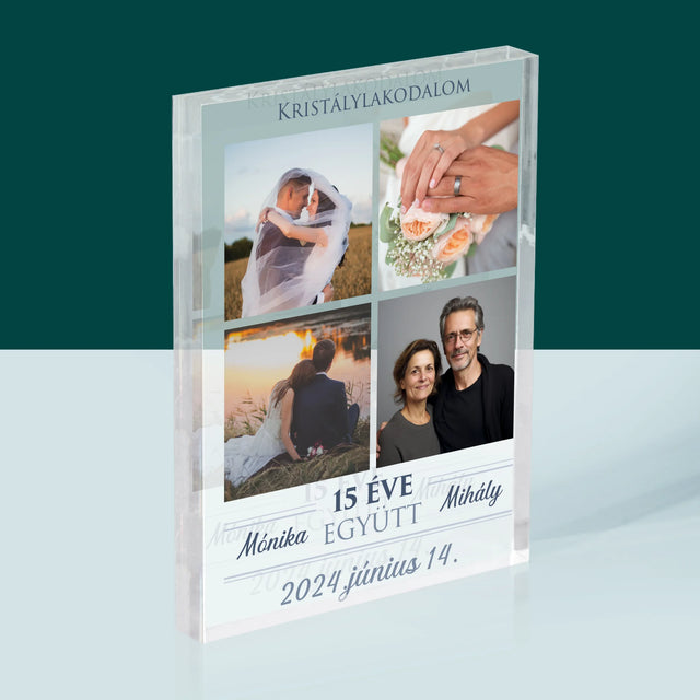 Fotókollázs: 15 Éve Együtt - Akrilüveg