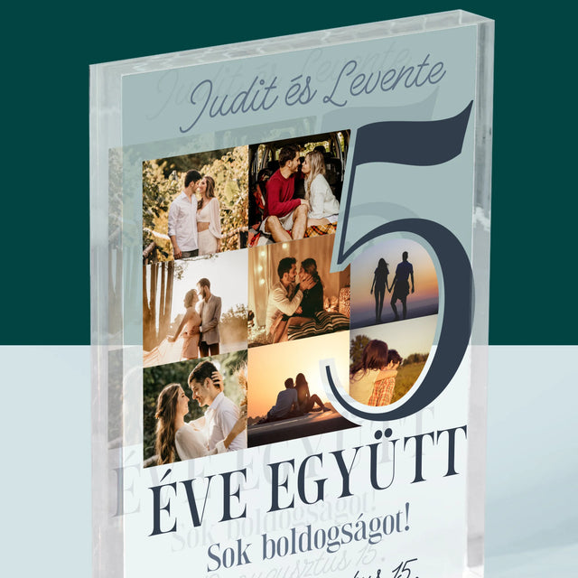 Fotókollázs: 5 Éve Együtt - Akrilüveg