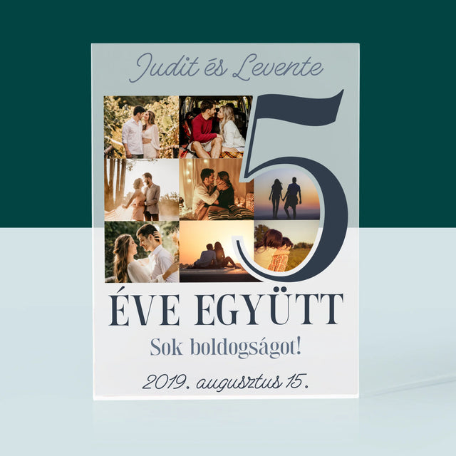 Fotókollázs: 5 Éve Együtt - Akrilüveg