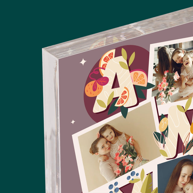 Fotókollázs: Anya Betűk - Akrilüveg