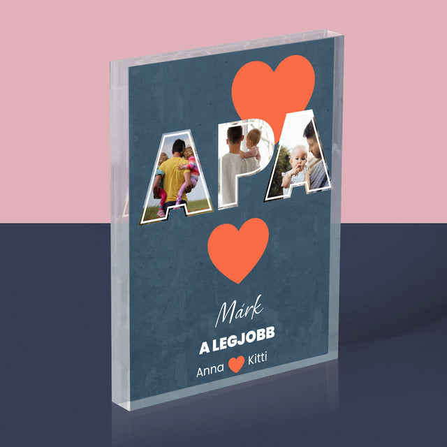 Fotókollázs: Apu A Legjobb - Akrilüveg
