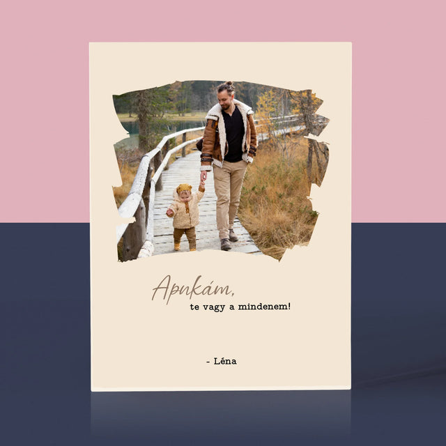 Fotó és aláírás: Üdvözlőlap apának - Akril blokk nyomattal | HU