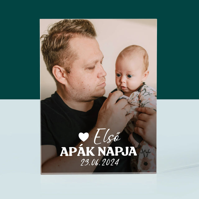 Fotó és aláírás: Első Apák napja - Akril blokk nyomattal | HU
