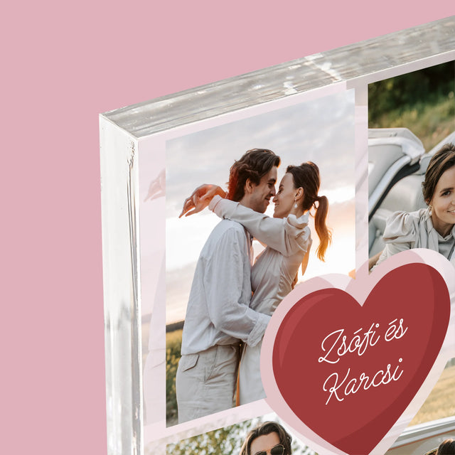 Fotókollázs: Első Évforduló Szív - Akrilüveg