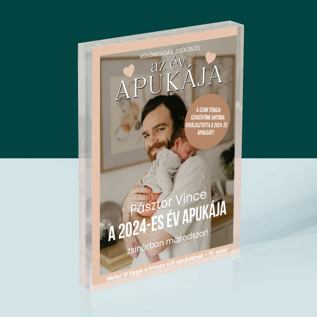 Újság Címlap: Az Év Apukája - Akrilüveg