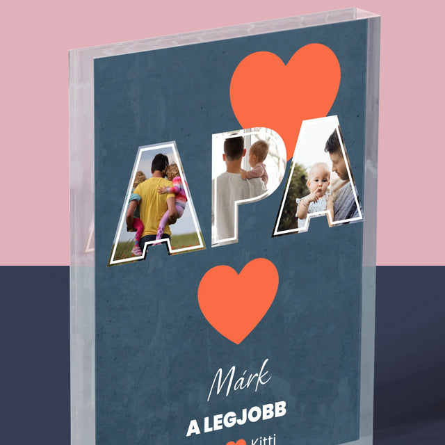 Fotókollázs: Apu A Legjobb - Akrilüveg