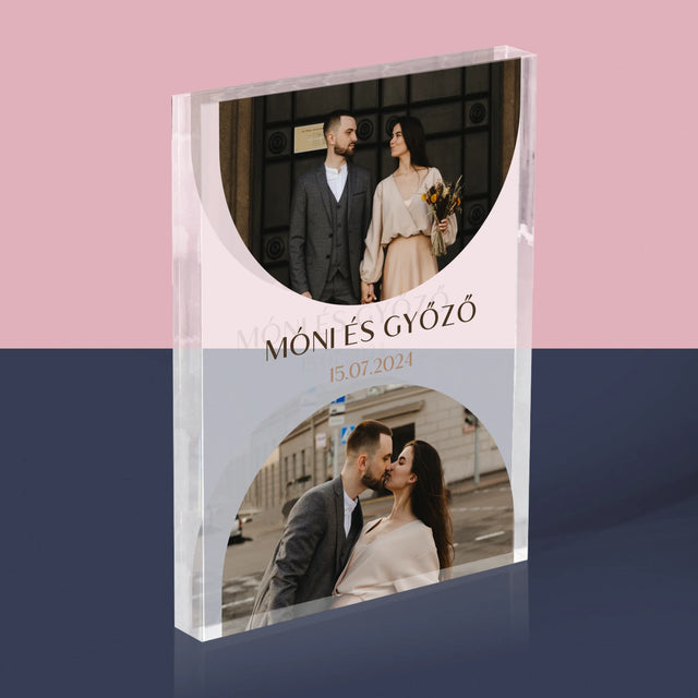 Fotókollázs: Esküvői Dátum - Akrilüveg