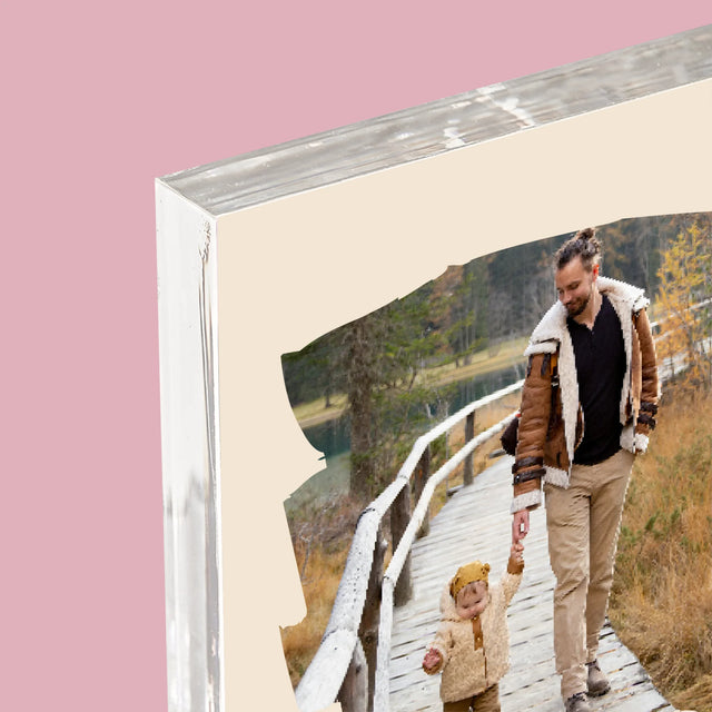 Fotó és aláírás: Üdvözlőlap apának - Akril blokk nyomattal | HU