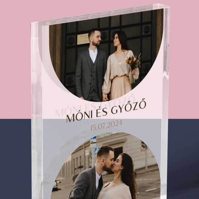 Fotókollázs: Esküvői Dátum - Akrilüveg