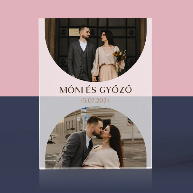 Fotókollázs: Esküvői Dátum - Akrilüveg