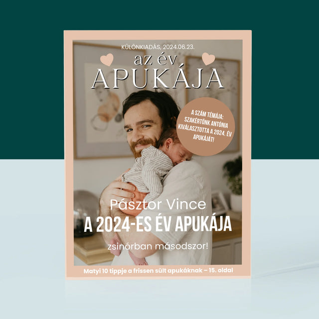 Újság Címlap: Az Év Apukája - Akrilüveg