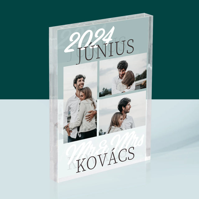 Fotókollázs: Mr&Mrs Dátum - Akrilüveg