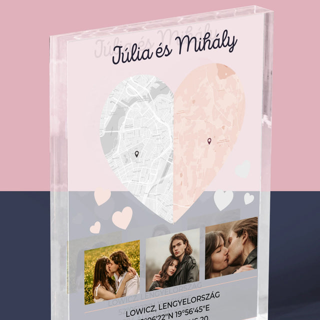 Városi Térkép: A Fél Szív - Akrilüveg