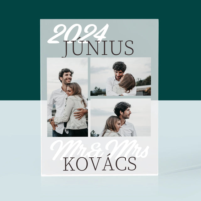 Fotókollázs: Mr&Mrs Dátum - Akrilüveg